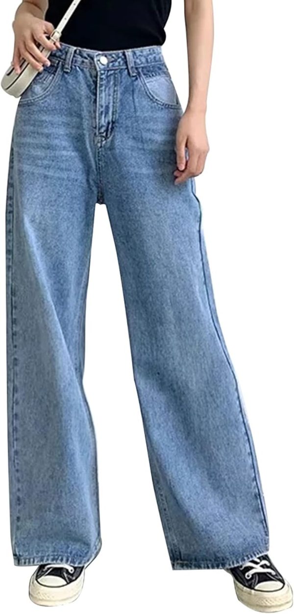 Women Wide Leg Jeans High Waist Baggy Jeans for Women Loose Boyfriends Jeans Denim Pants Y2K 90s